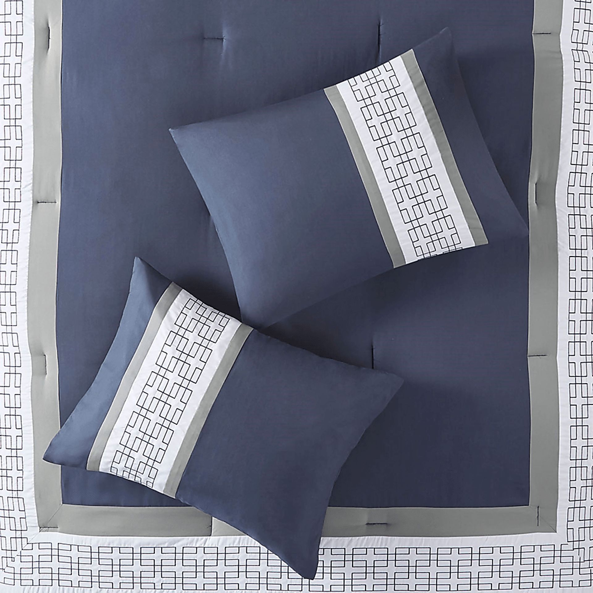 Marwin Blue 8pc Cal King Comforter Set - Image 18
