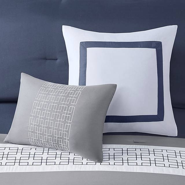 Marwin Blue 8pc Queen Comforter Set - Thumbnail - Image 13