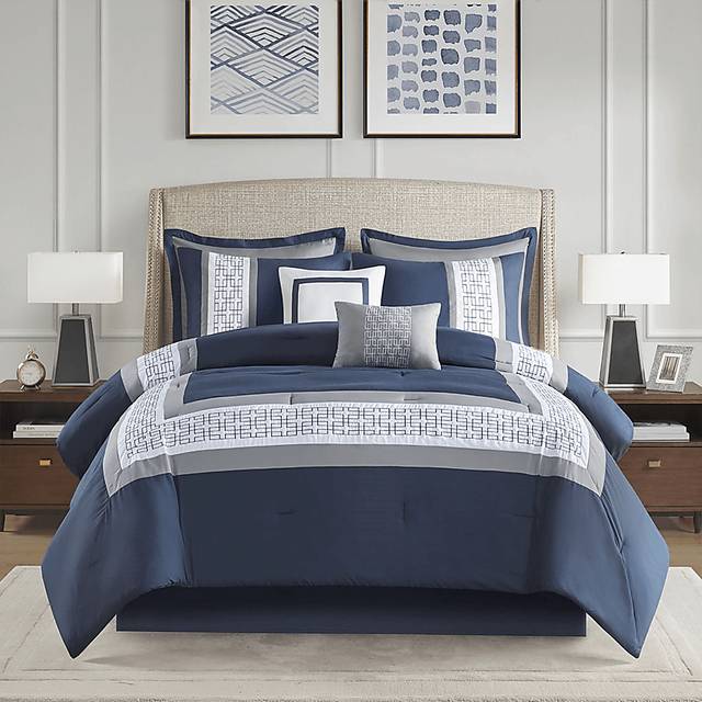 Marwin Blue 8pc Queen Comforter Set - Thumbnail - Image 9
