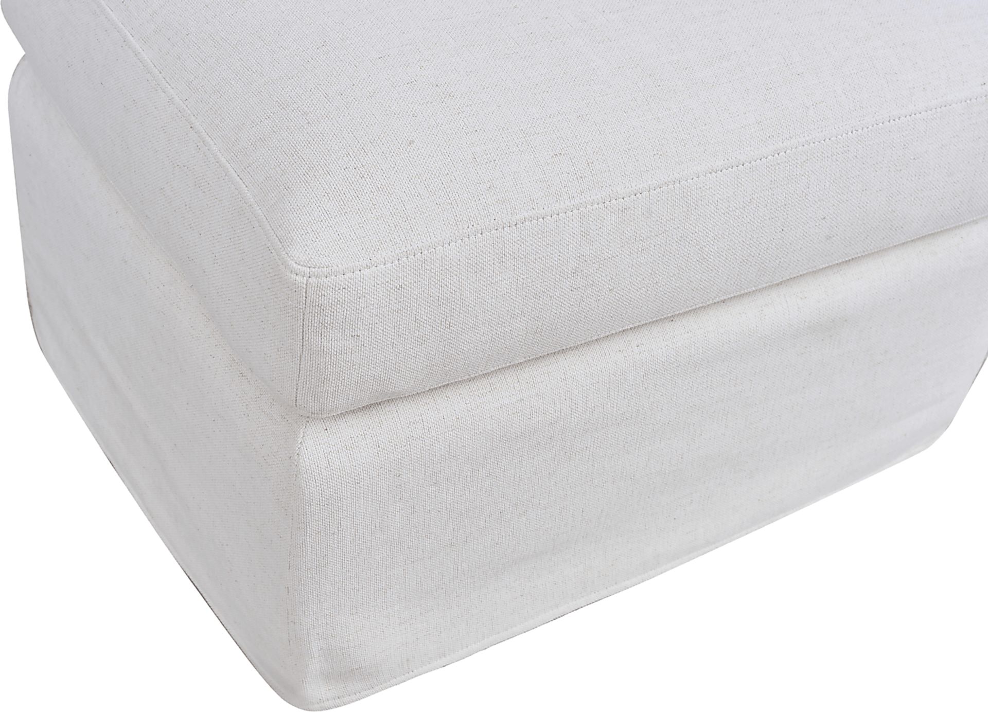 Mary Lou White Slipcover Glider Ottoman - Image 3