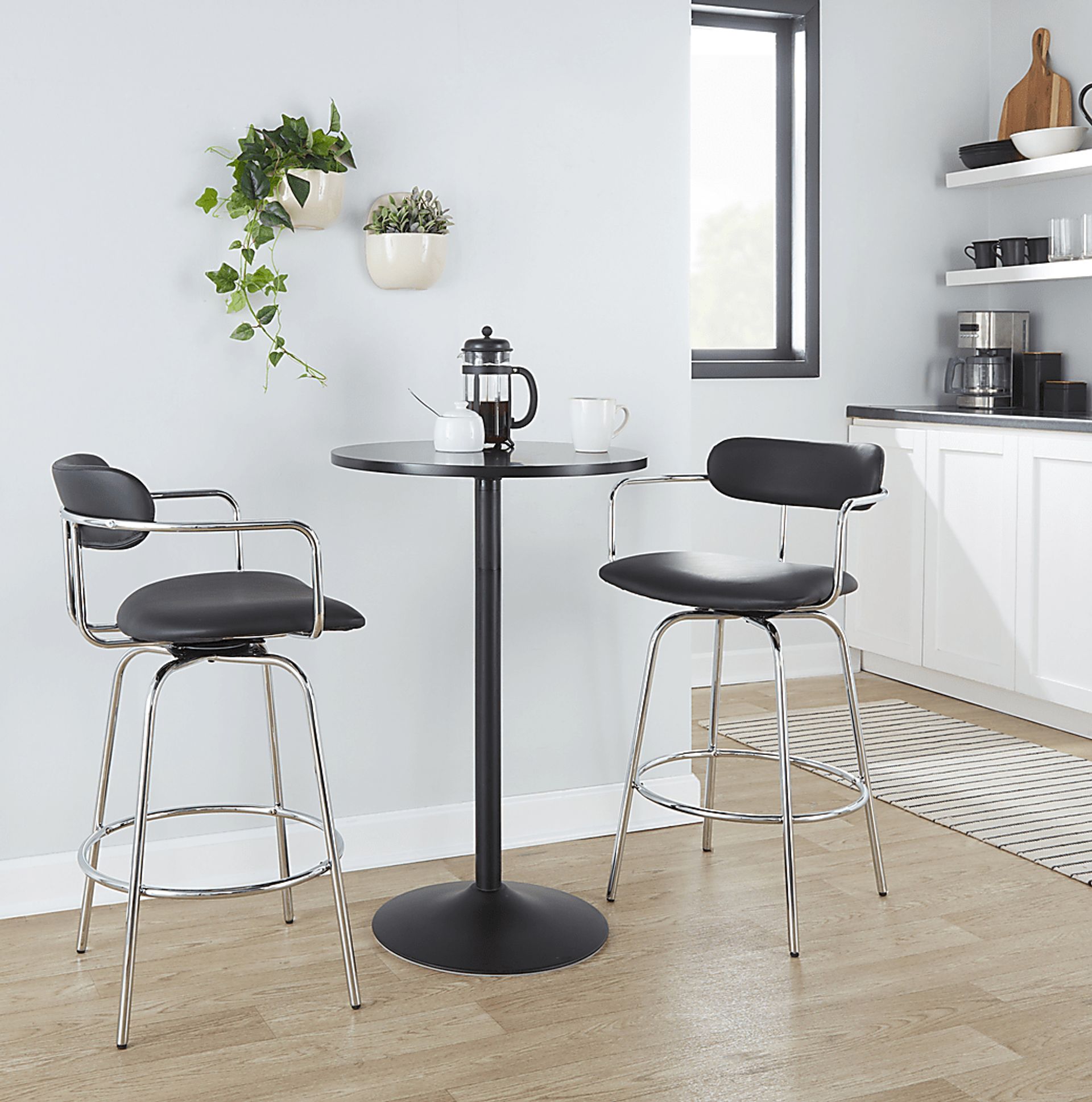 Marysa Black Counter Height Stool, Set of 2 - Image 2