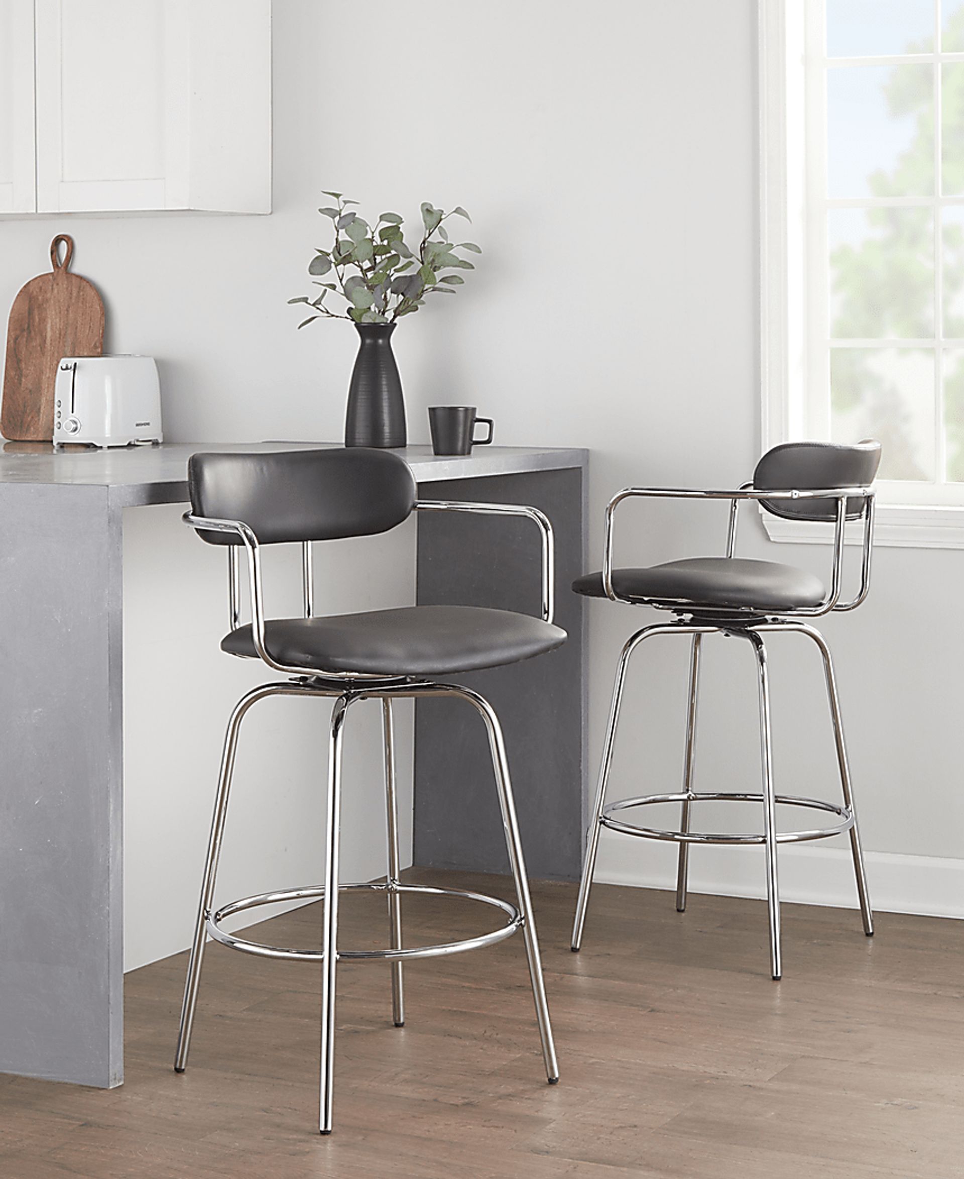 Marysa Black Counter Height Stool, Set of 2 - Image 3