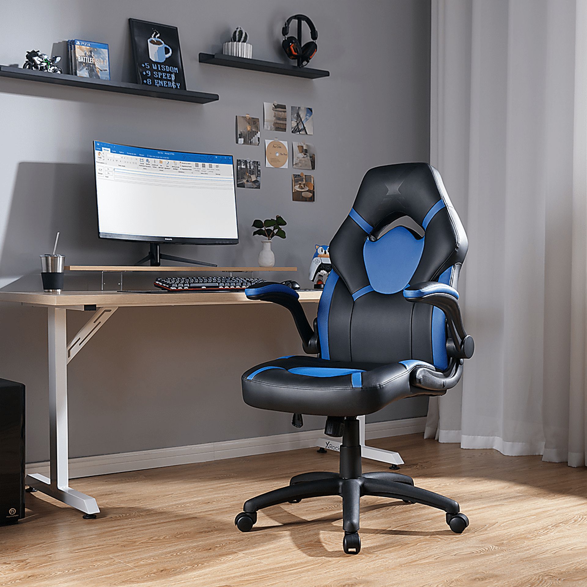 Masdon Black/Blue Office Chair - Image 5