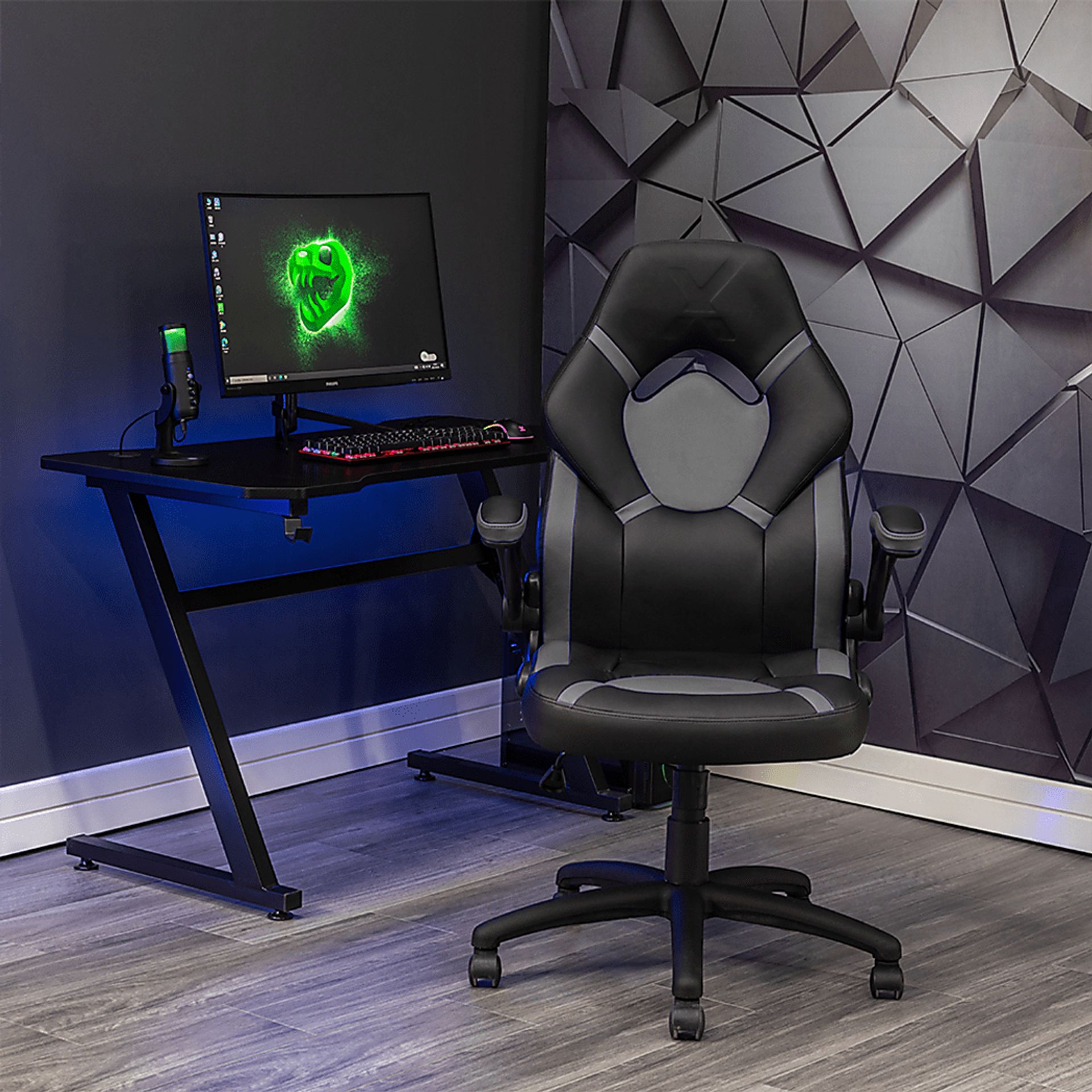 Masdon Black/Gray Office Chair - Image 2