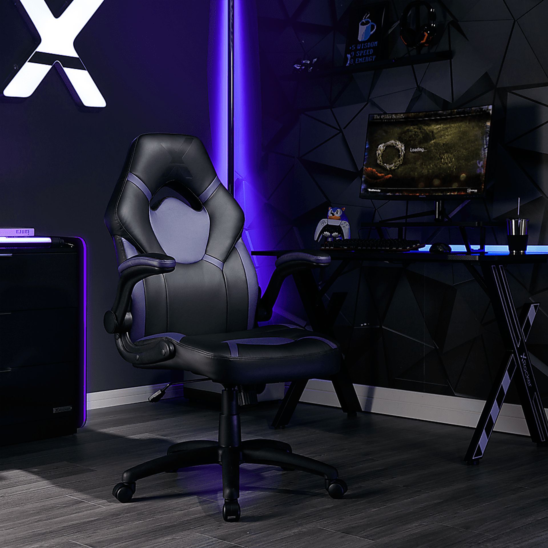 Masdon Black/Purple Office Chair - Image 3