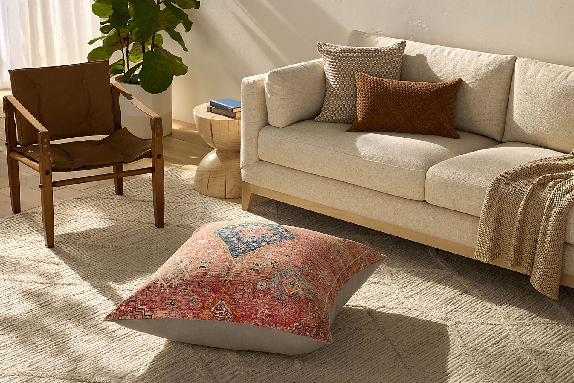 Masha Coral Floor Pillow - Image 2