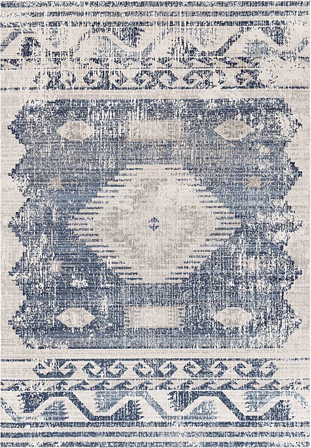 Matagorda Denim 5'3 x 7' Indoor/Outdoor Rug - Thumbnail - Image 1