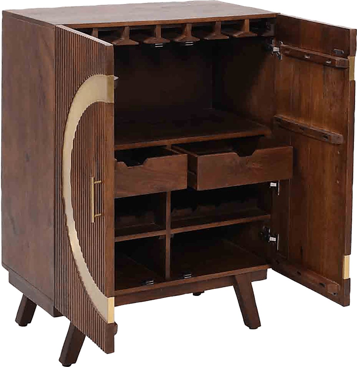 Matalin Brown Dark Wood Bar Cabinet | Rooms to Go