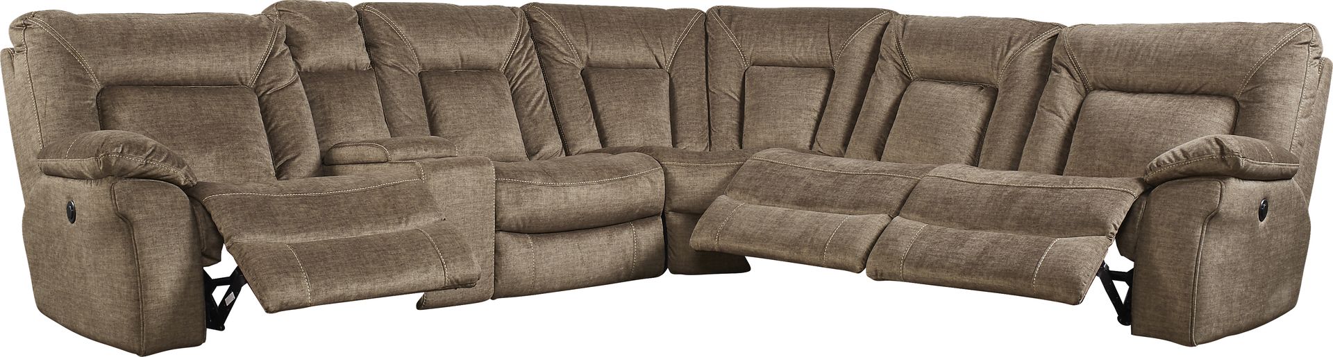 Matera Brown 6 Pc Power Reclining Sectional - Image 2