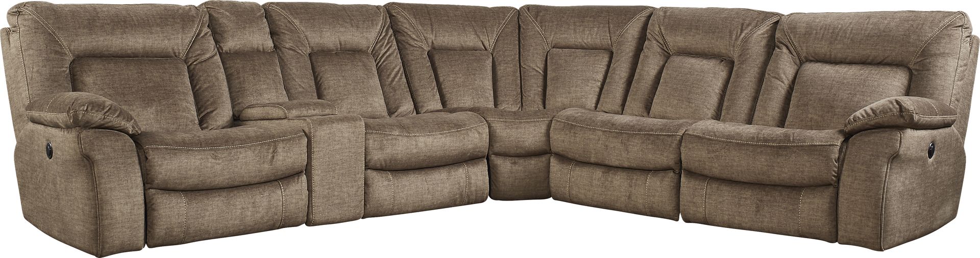 Matera Brown 6 Pc Power Reclining Sectional - Image 1
