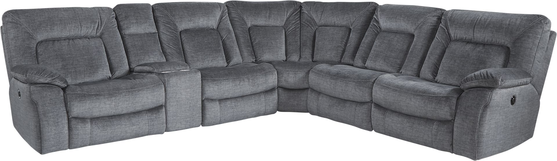 Matera Charcoal 6 Pc Power Reclining Sectional - Image 1
