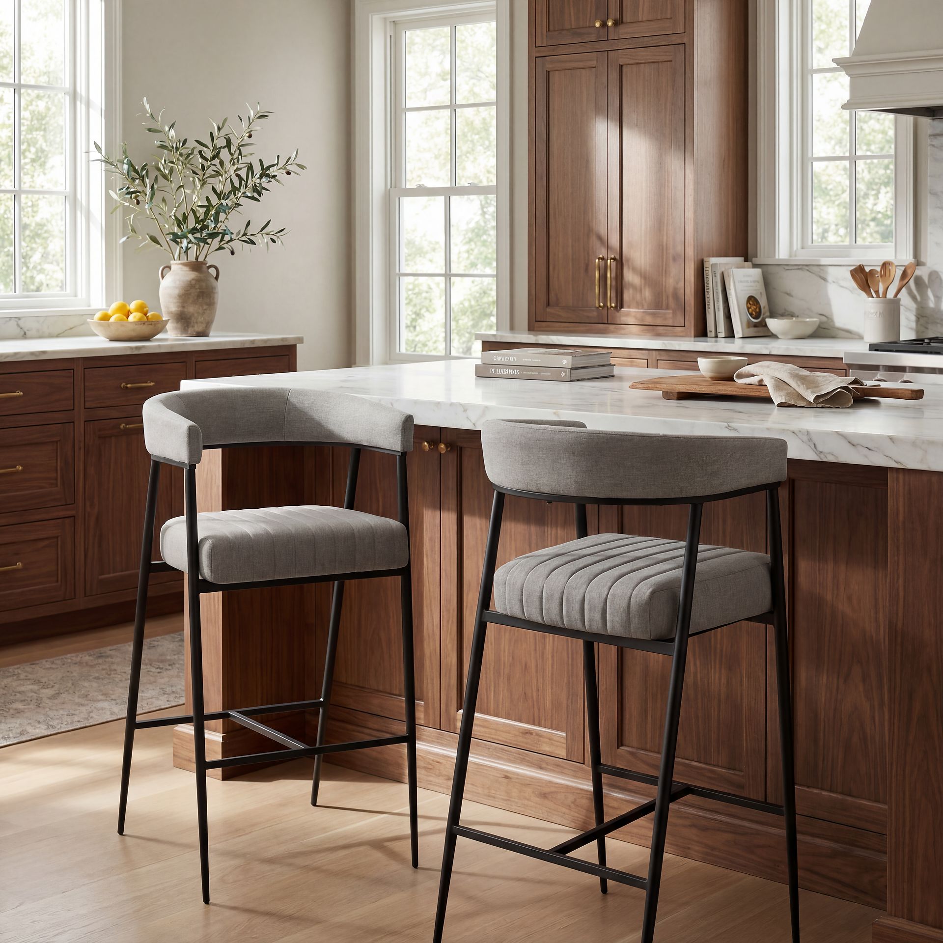 Mathis Gray Bar Stool - Image 5