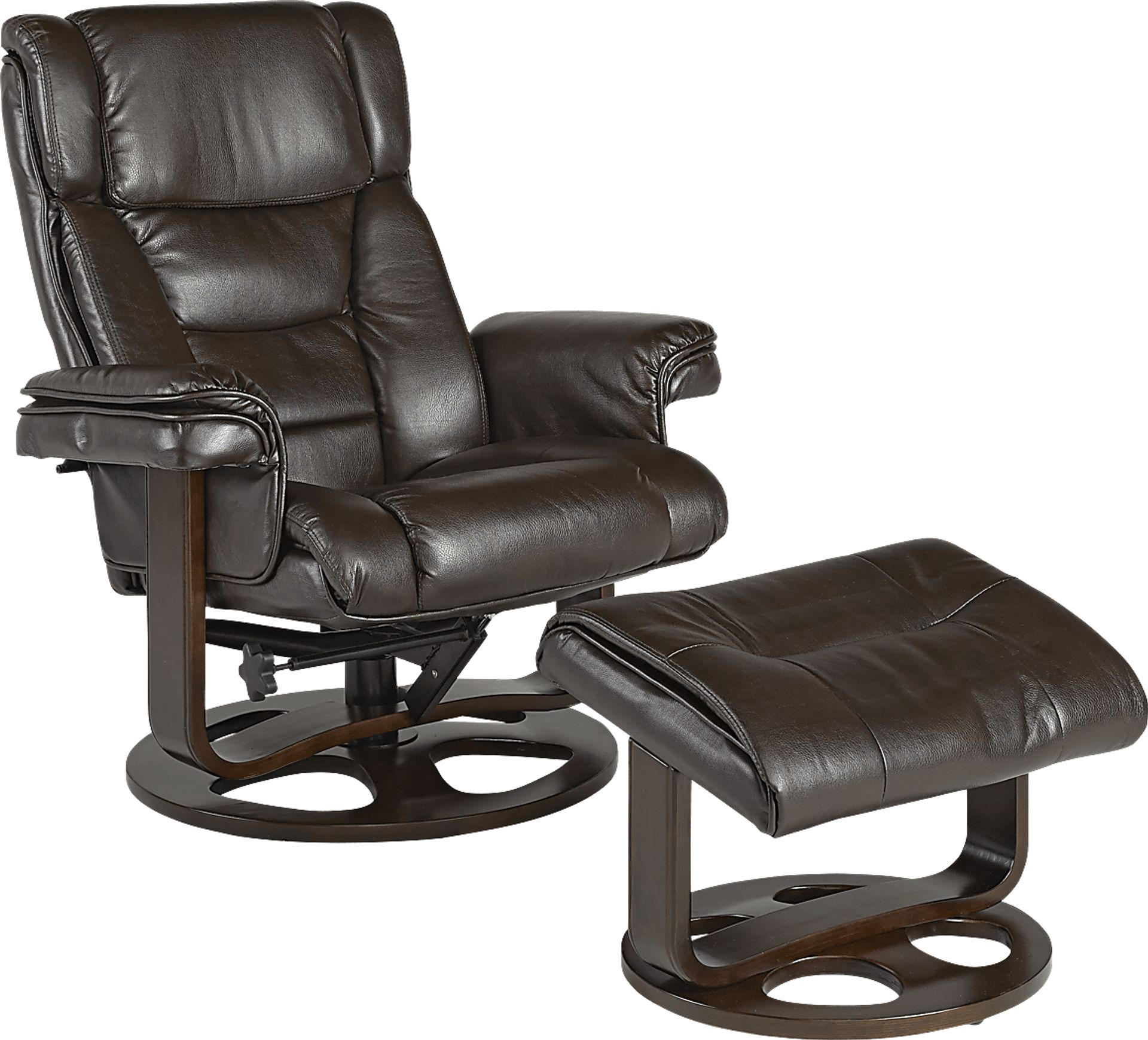 Matteo Brown Chair & Ottoman - Image 1