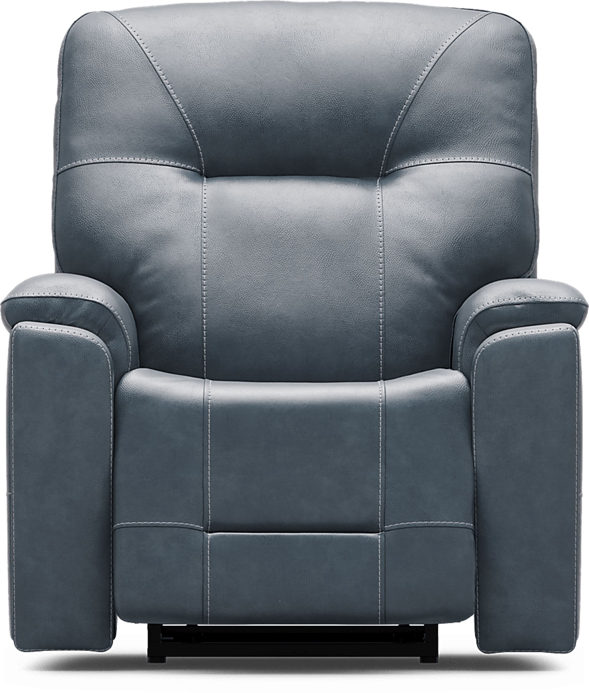 Matthews Cove Blue Leather Triple Power Recliner - Image 2