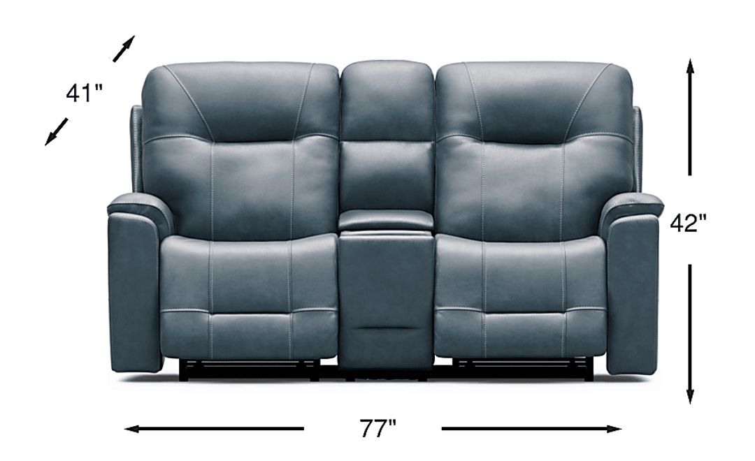 Matthews Cove Leather Triple Power Reclining Loveseat