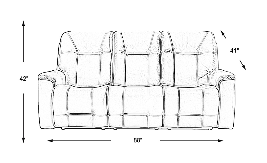 Matthews Cove Leather Triple Power Reclining Sofa