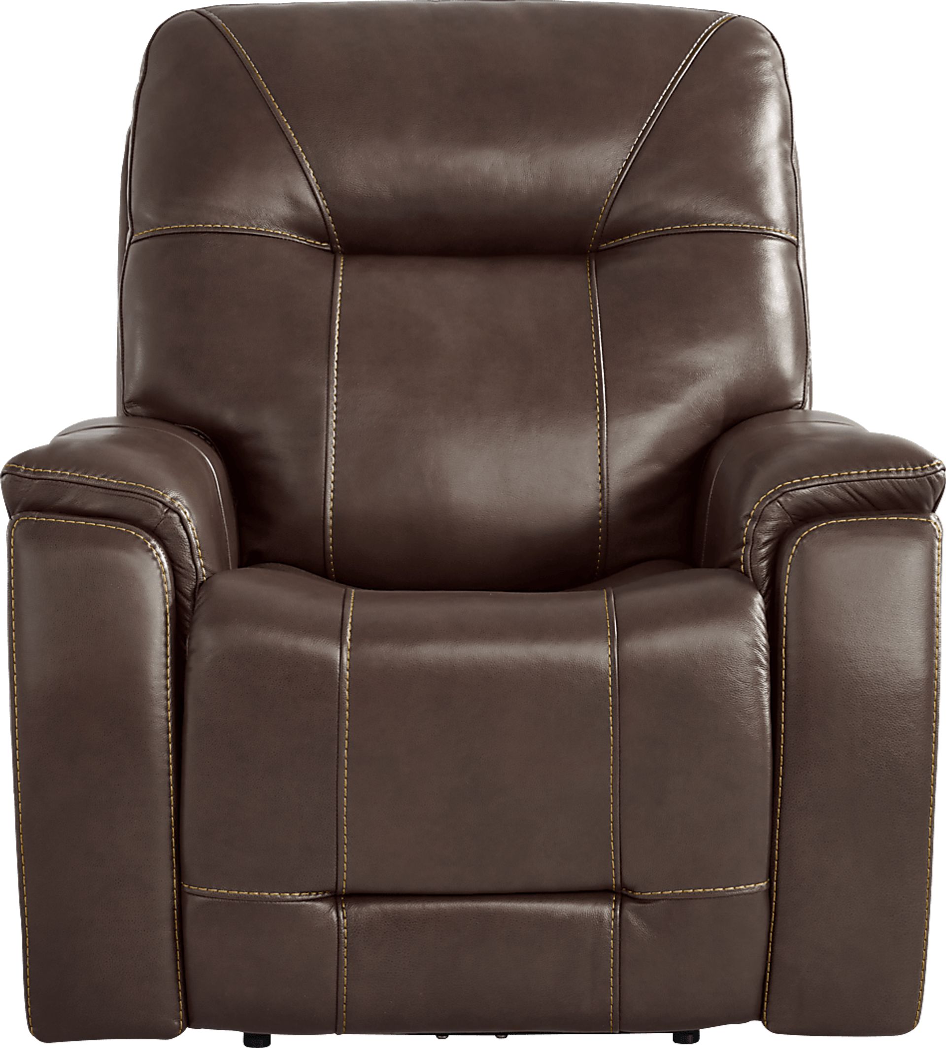 Matthews Cove Brown Leather Triple Power Recliner - Image 1