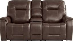 triple power reclining console loveseat