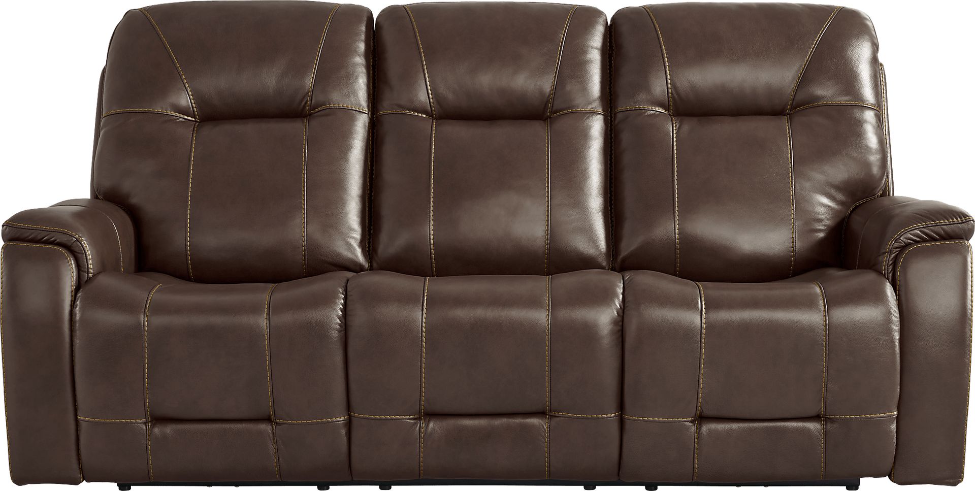 Matthews Cove Brown Leather 2 Pc Triple Power Reclining Living Room - Image 3
