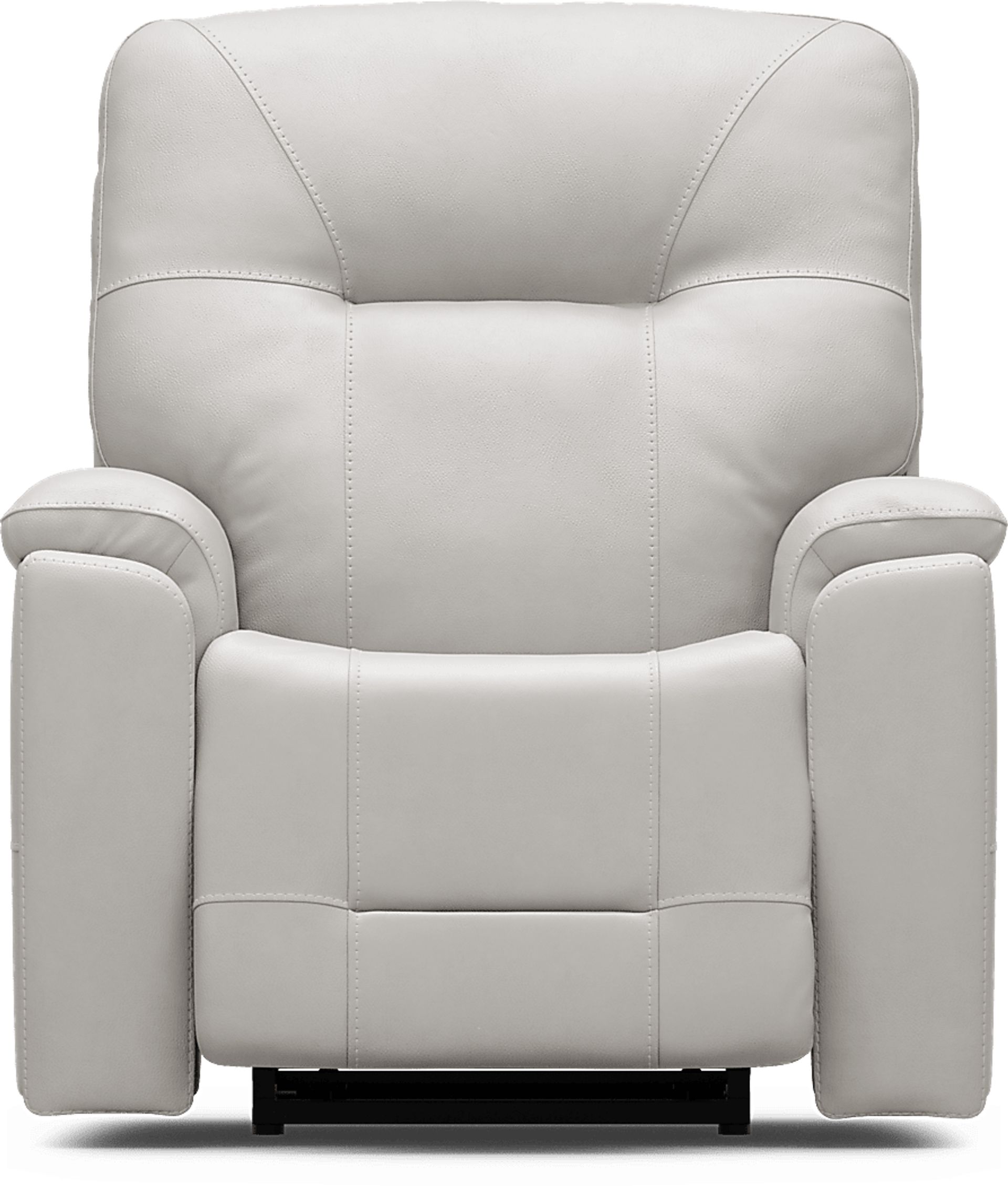 Matthews Cove Dove Gray Leather Triple Power Recliner - Image 2