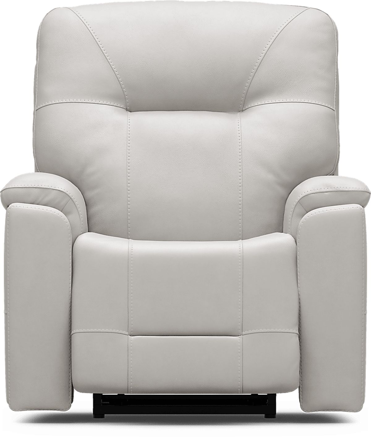 Matthews Cove Dove Gray Leather Triple Power Recliner Rooms to Go