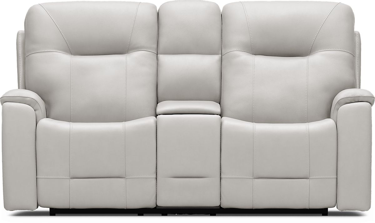 Matthews Cove 6 Pc Dove Gray Leather Triple Power Reclining Living Room ...