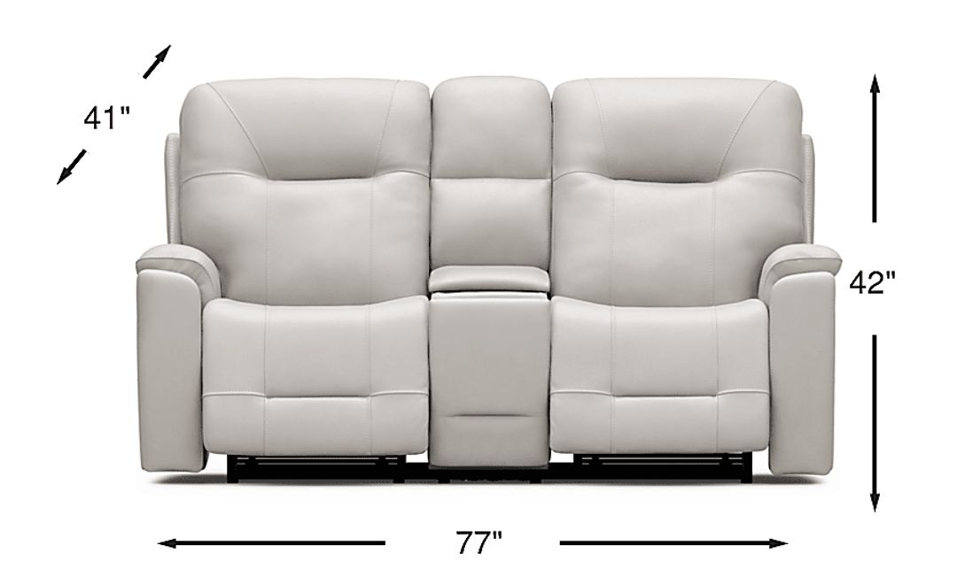 Matthews Cove Leather Triple Power Reclining Loveseat
