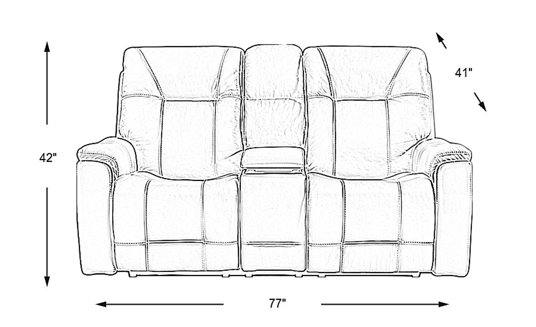 Matthews Cove Leather Triple Power Reclining Loveseat