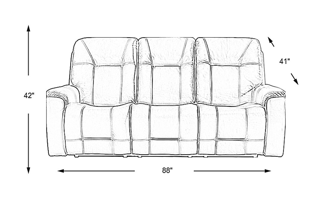 Matthews Cove Leather Triple Power Reclining Sofa
