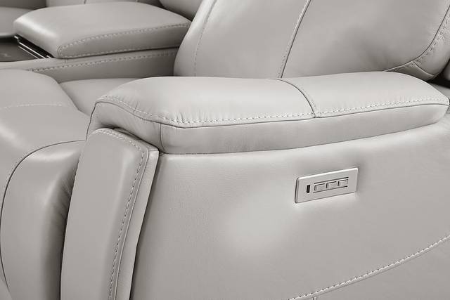 Matthews Cove Dove Gray Leather 8 Pc Triple Power Reclining Living Room - Thumbnail - Image 13