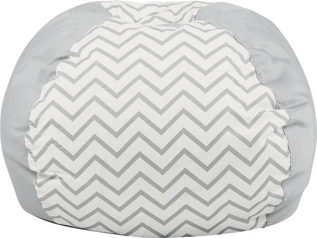 Kids Mattie Gray Chevron Bean Bag Chair - Thumbnail - Image 1