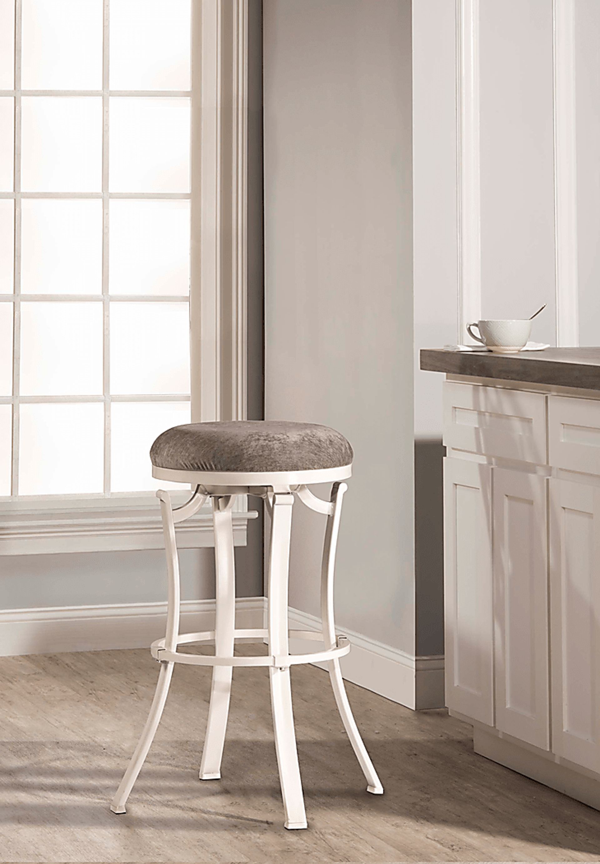 Matuka White Swivel Barstool - Image 2