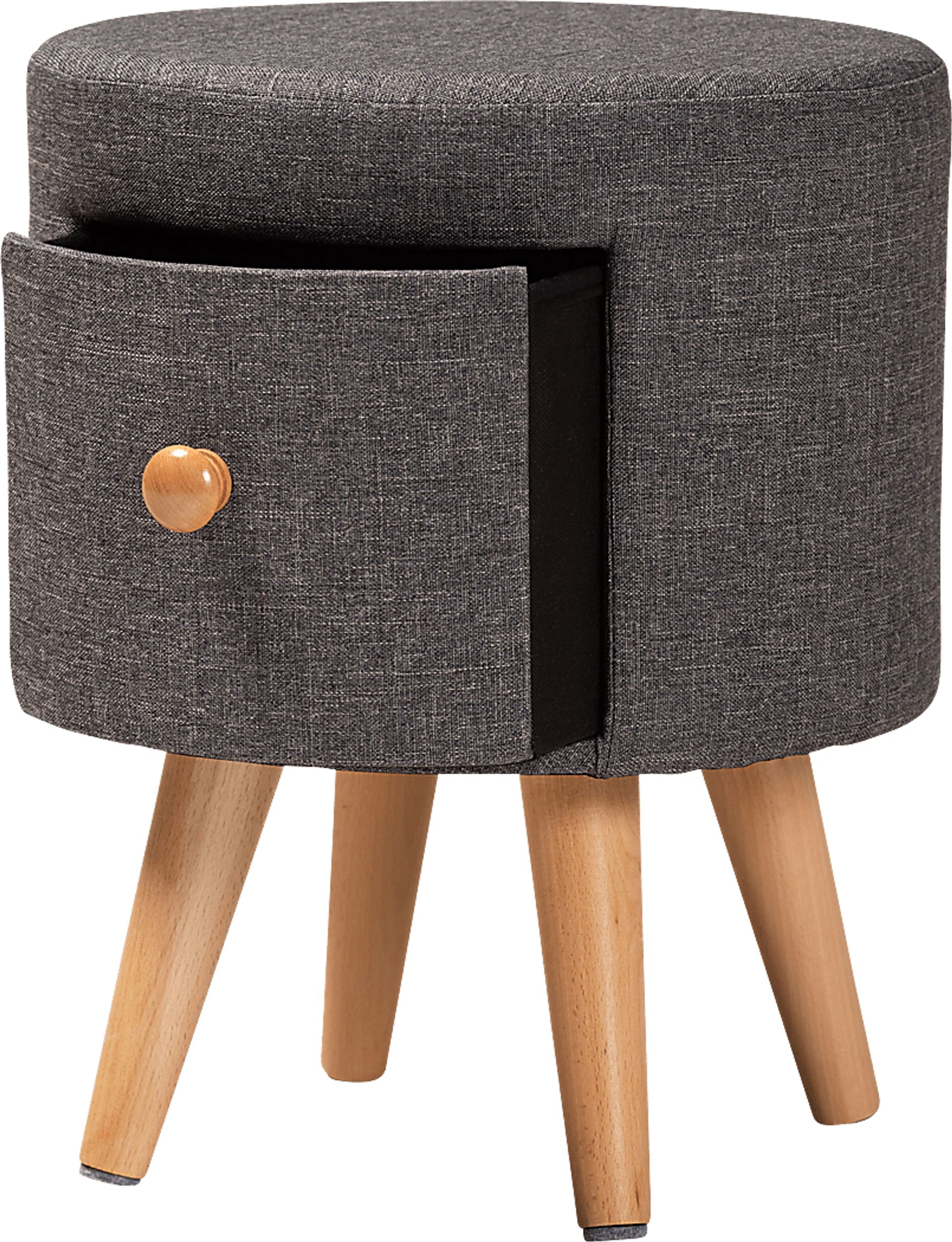 Maucele Dark Gray Ottoman - Image 2