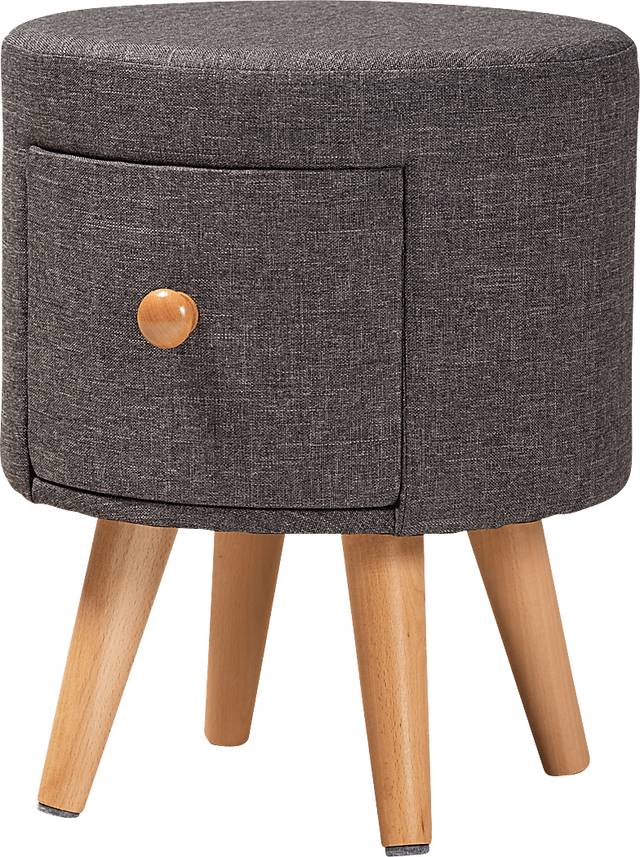 Maucele Dark Gray Ottoman - Thumbnail - Image 1