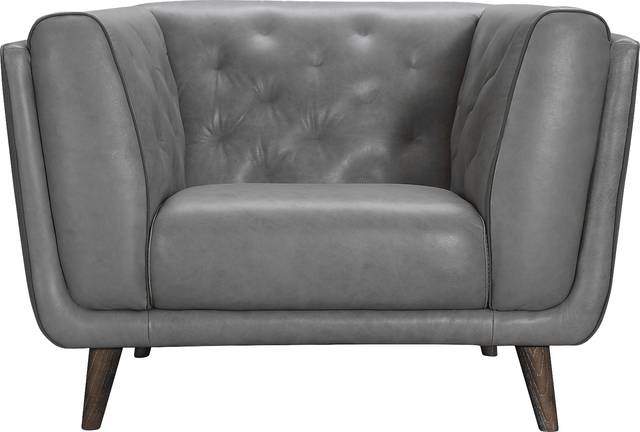 Maverick Place Gray Leather Chair - Thumbnail - Image 2