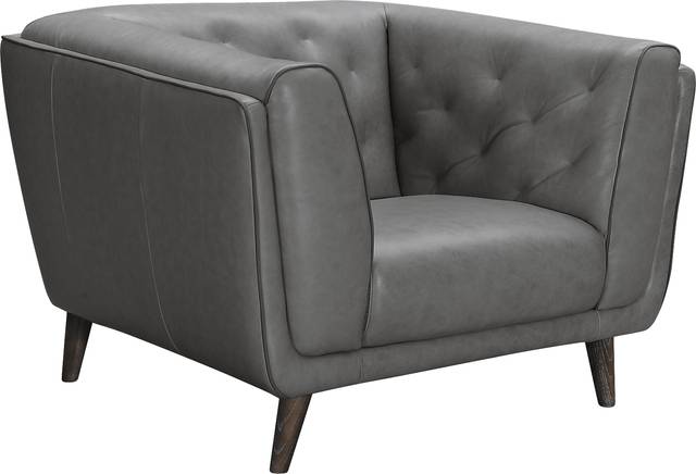 Maverick Place Gray Leather Chair - Thumbnail - Image 1