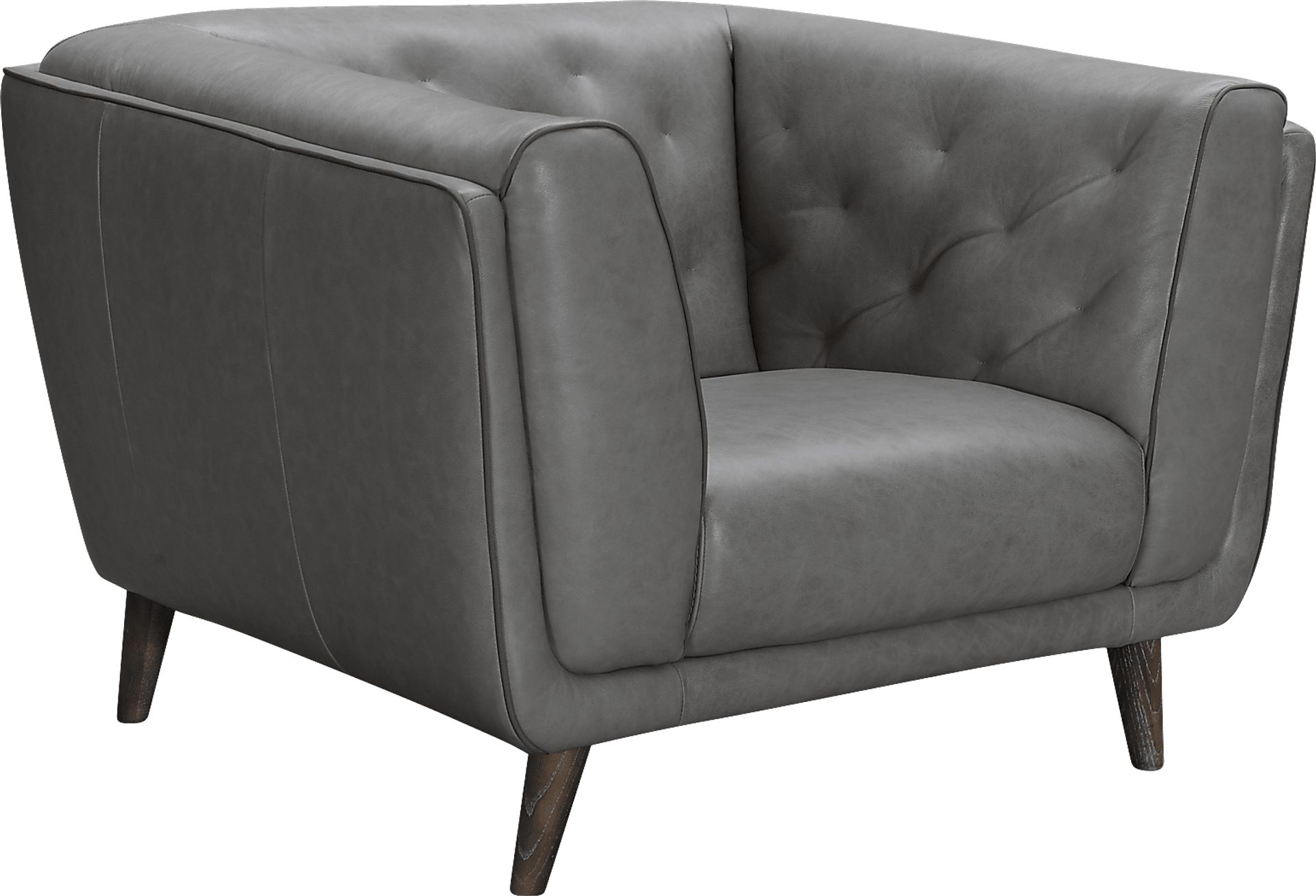 Maverick Place Gray Leather Chair - Image 1