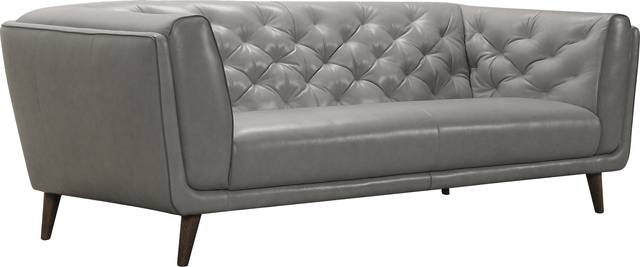 Maverick Place Gray Leather Sofa - Thumbnail - Image 2