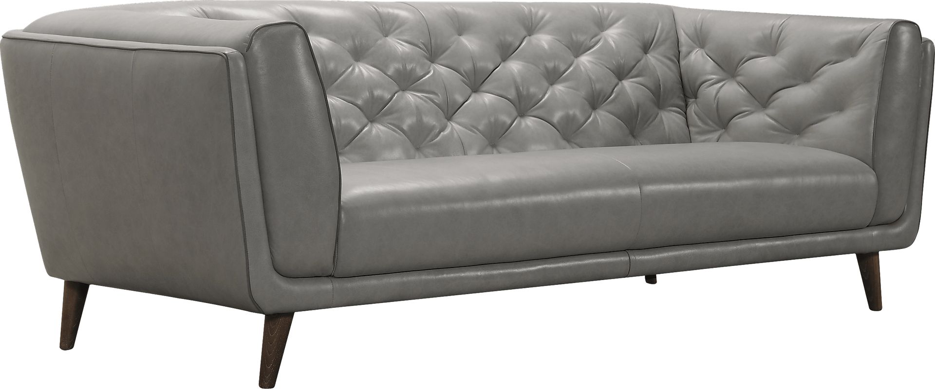 Maverick Place Gray Leather Sofa - Image 2