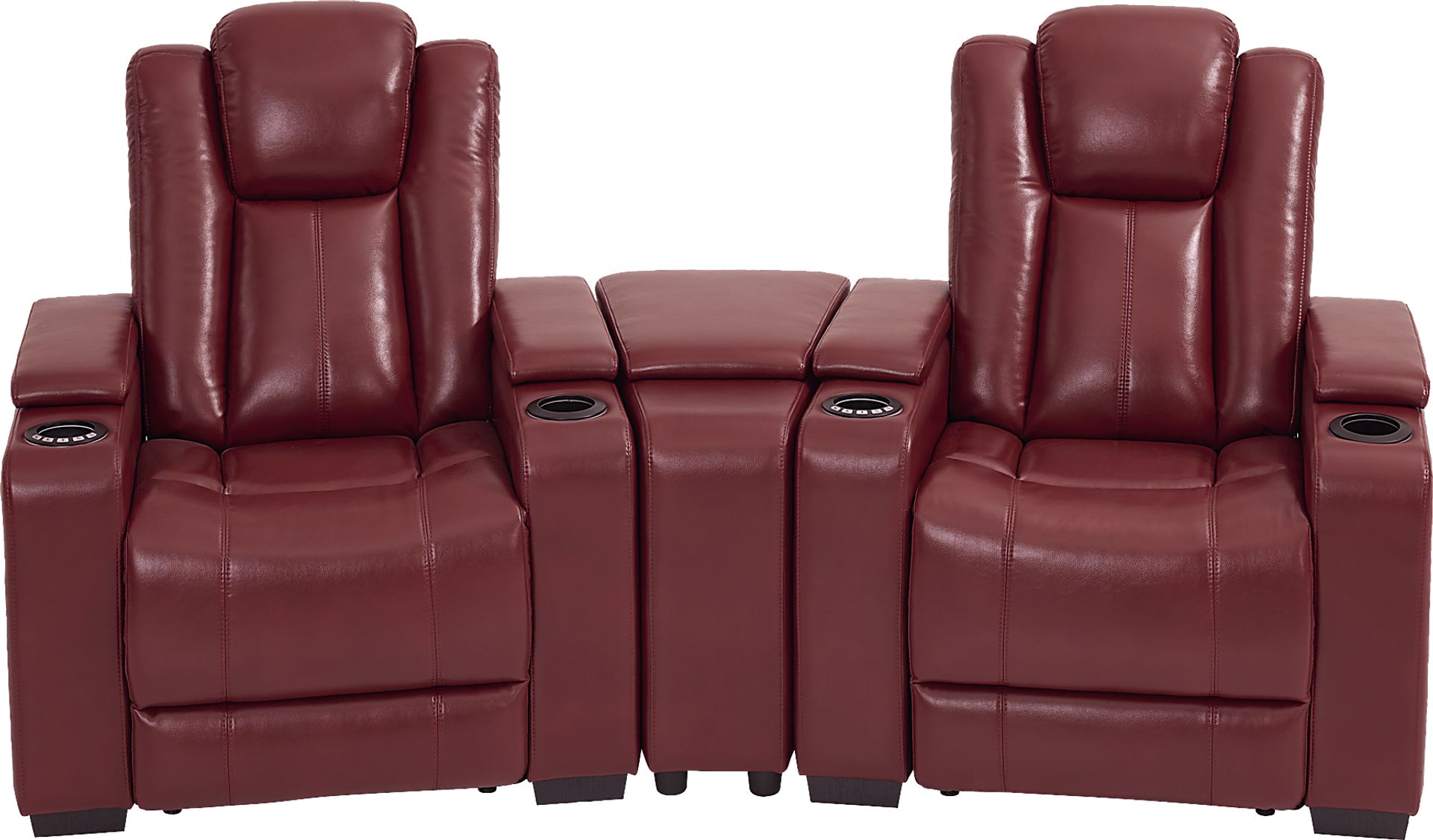 Maverick Red 3 Pc Dual Power Reclining Home Theater Sectional - Image 3