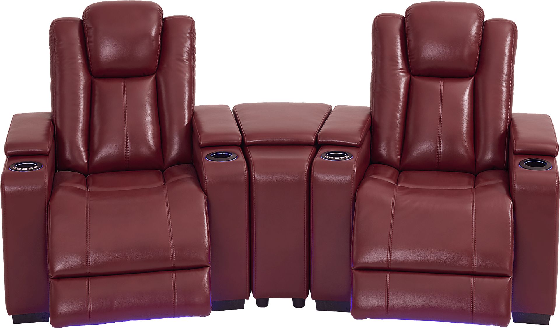 Maverick Red 3 Pc Dual Power Reclining Home Theater Sectional - Image 1