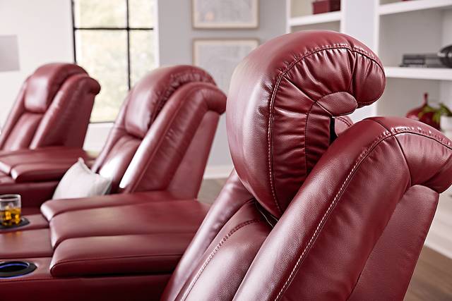 Maverick Red 5 Pc Dual Power Reclining Home Theater Sectional - Thumbnail - Image 5