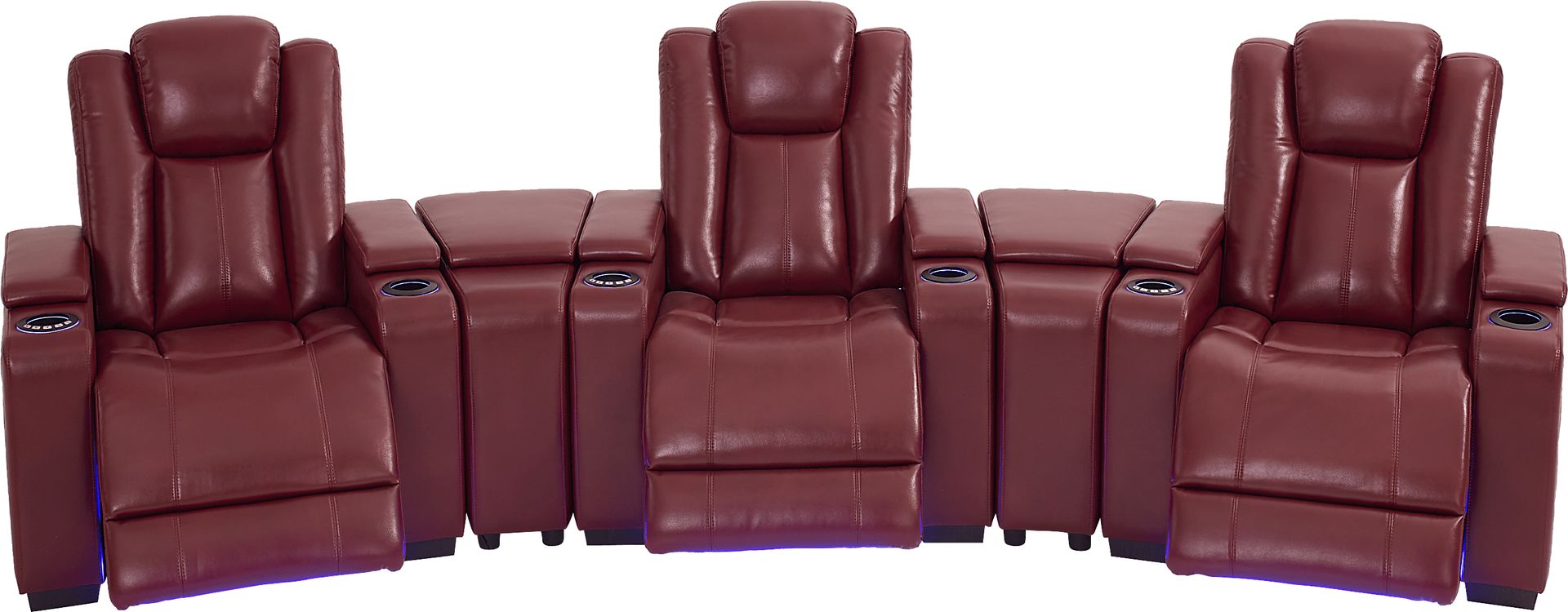 Maverick Red 5 Pc Dual Power Reclining Home Theater Sectional - Image 1