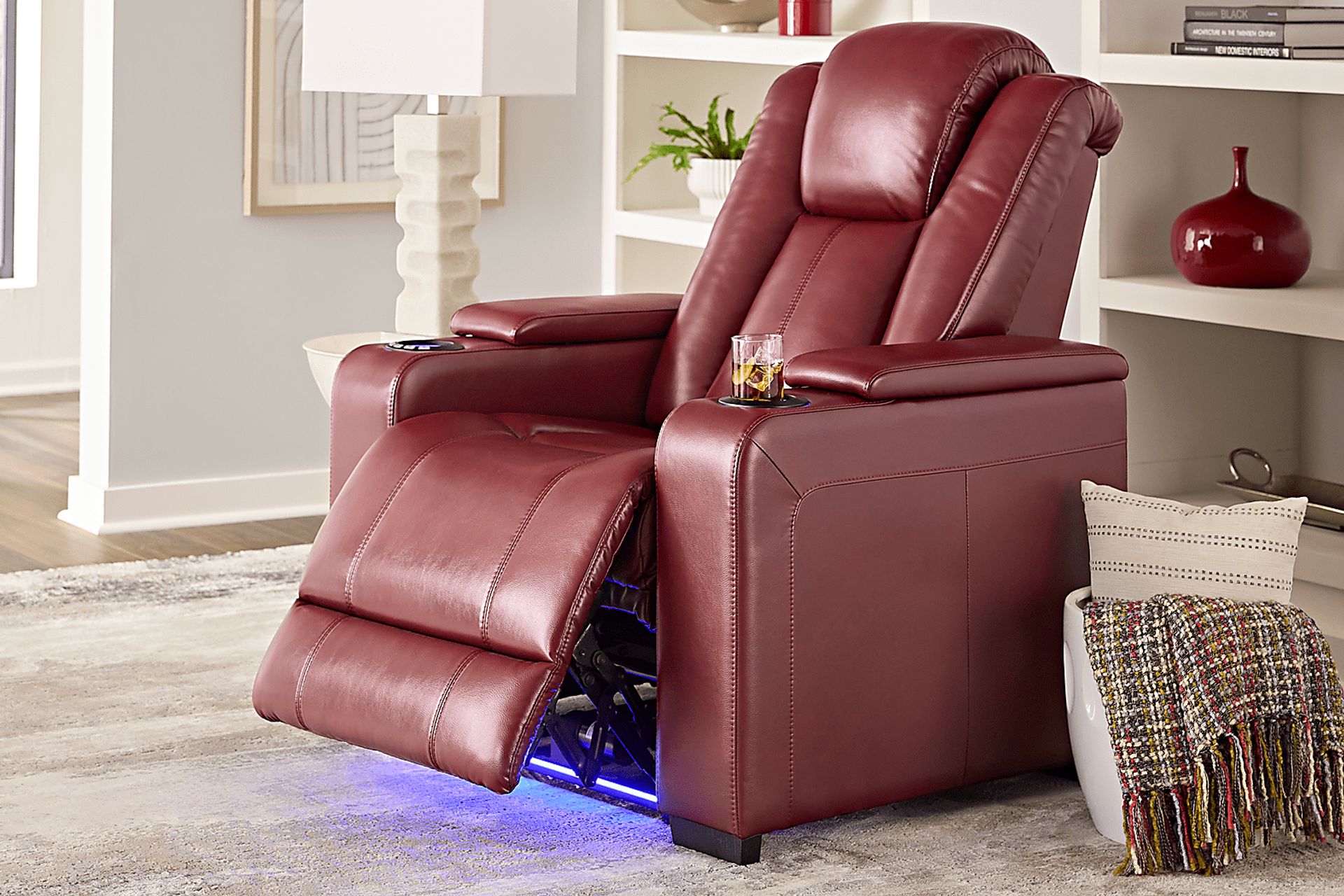 Maverick Red Dual Power Recliner - Image 7