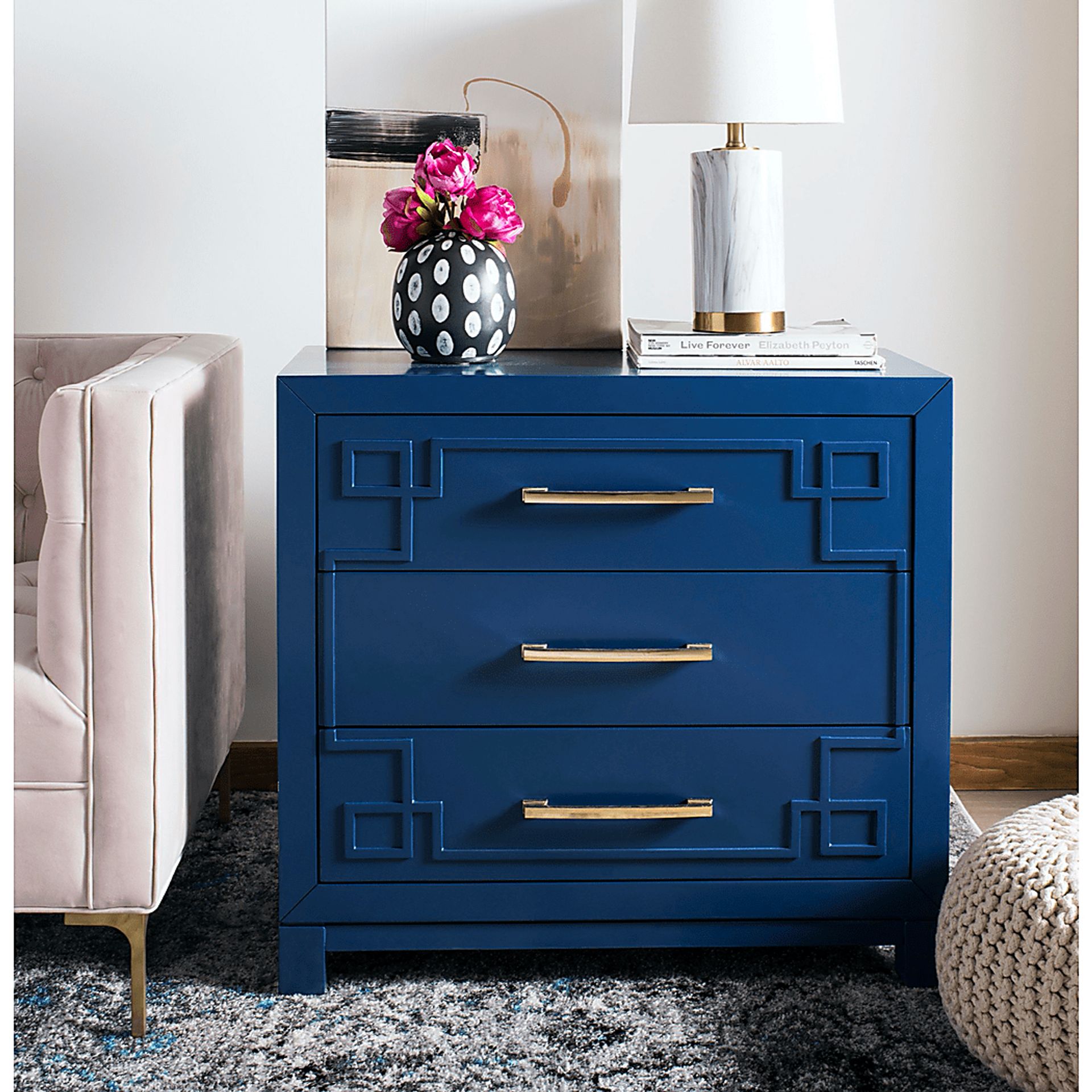 Mawood Blue Accent Cabinet - Image 3
