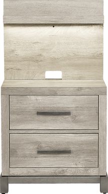 Maxton Place Gray Nightstand with Pier