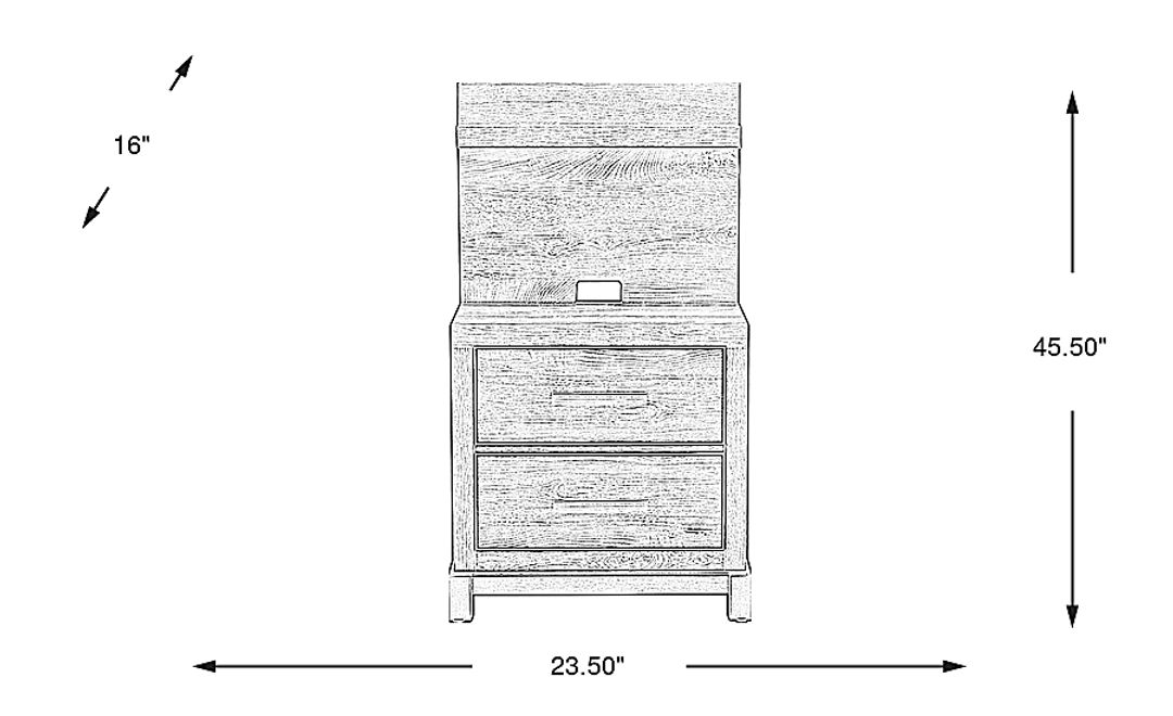 Maxton Place Gray Nightstand with Pier