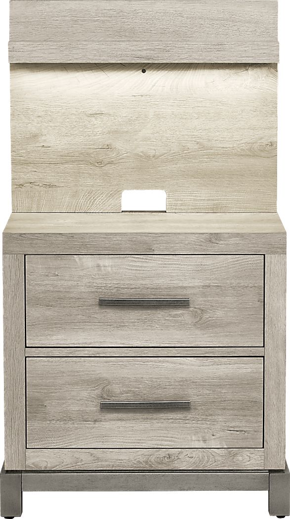 Maxton Place Gray Nightstand with Pier