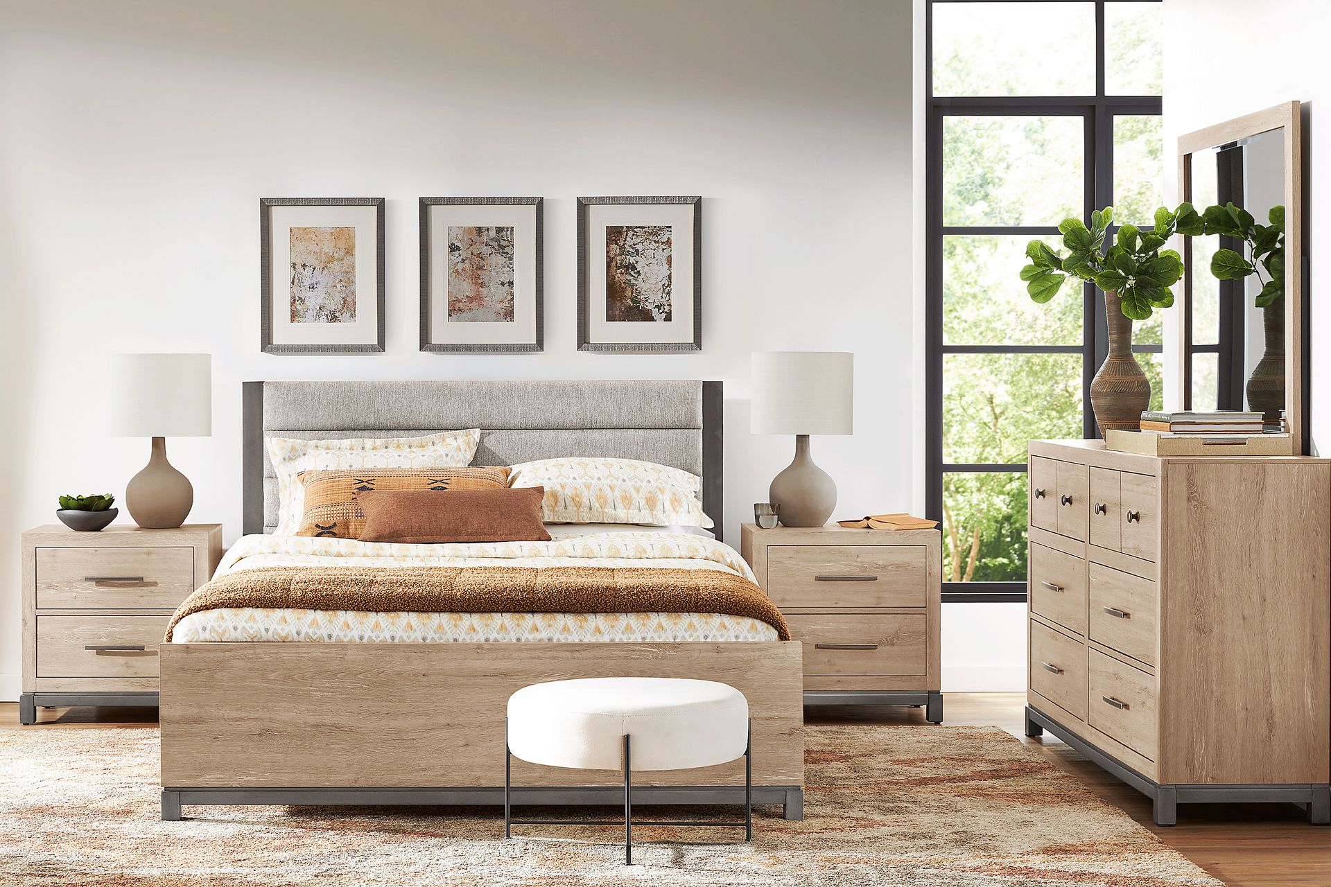 Maxton Place Natural 5 Pc Queen Bedroom - Image 1