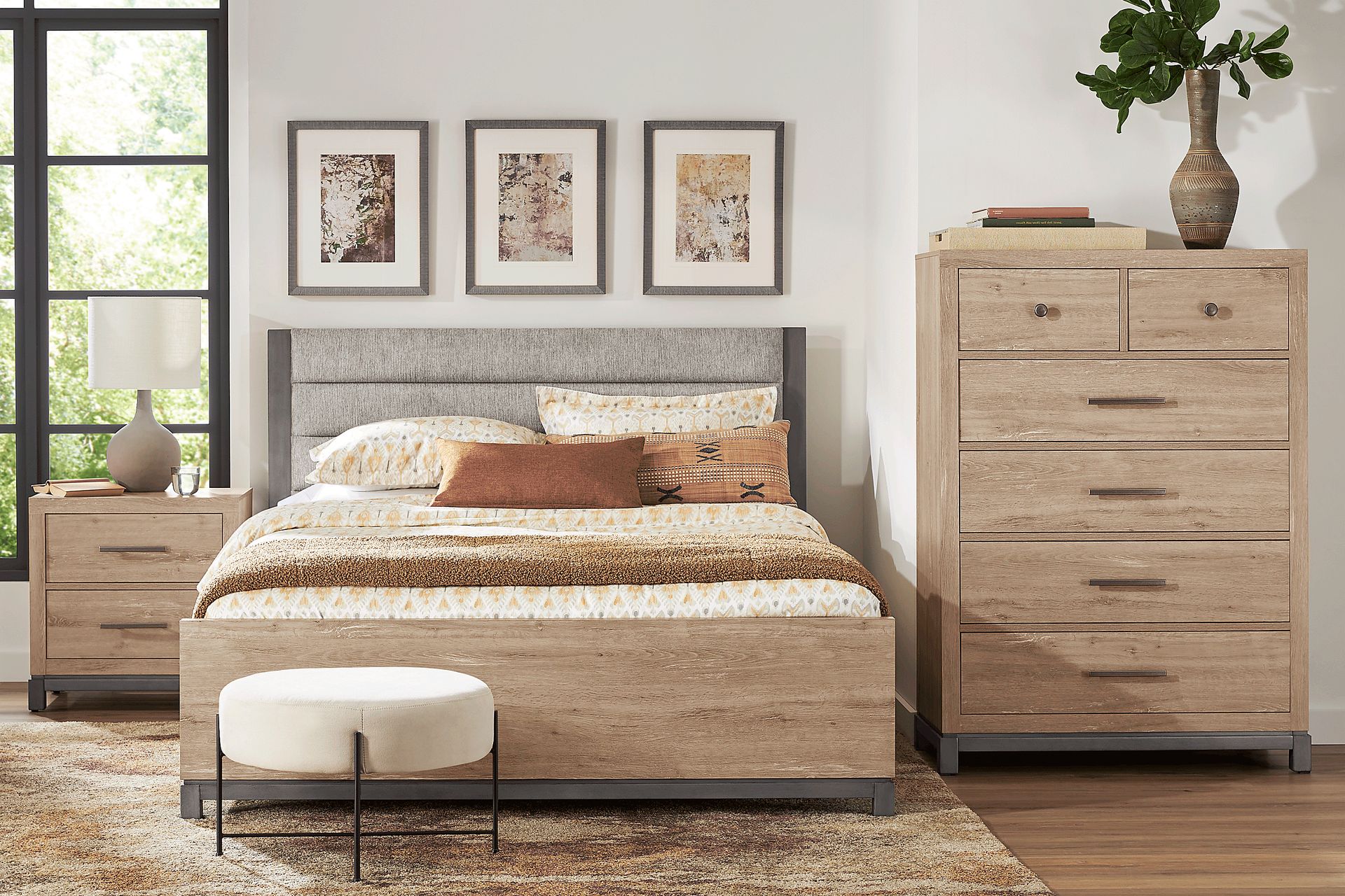 Maxton Place Natural 5 Pc Queen Bedroom - Image 1